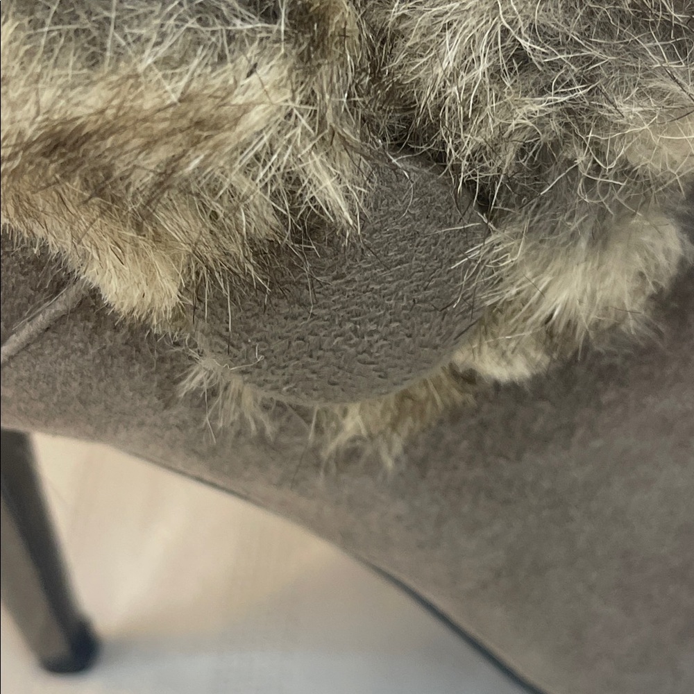 Women's Faux Fur Trim Ankle Boots - Gray size 7.5 - Picture 10 of 12